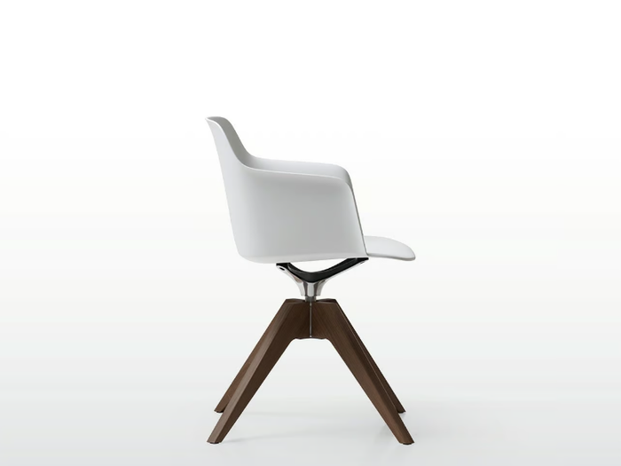 DEEP PLASTIC - Swivel trestle-based chair with armrests _ Quinti Sedute